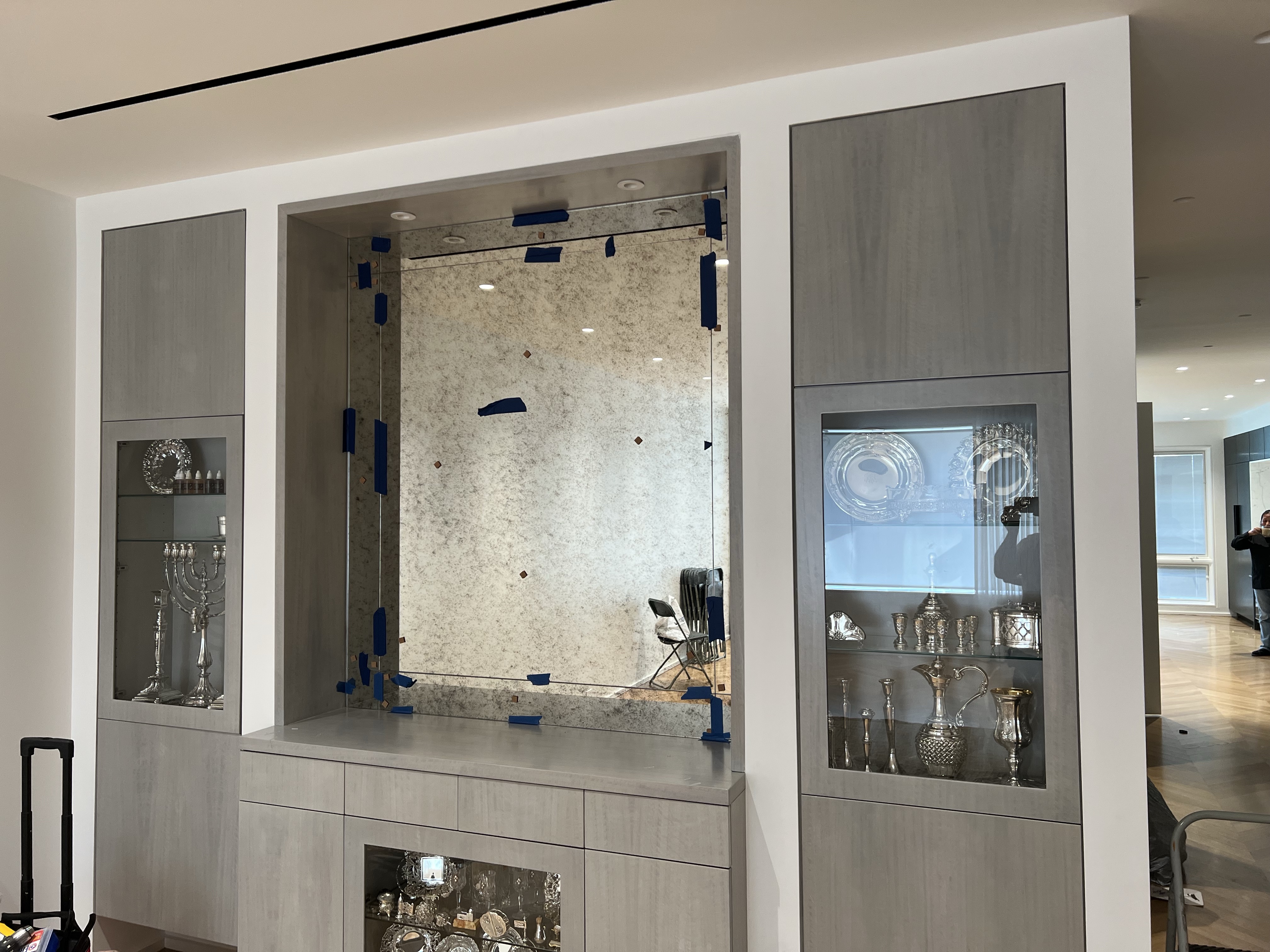 Antique Mirror - custom mirror installation by Custom Glass Brooklyn